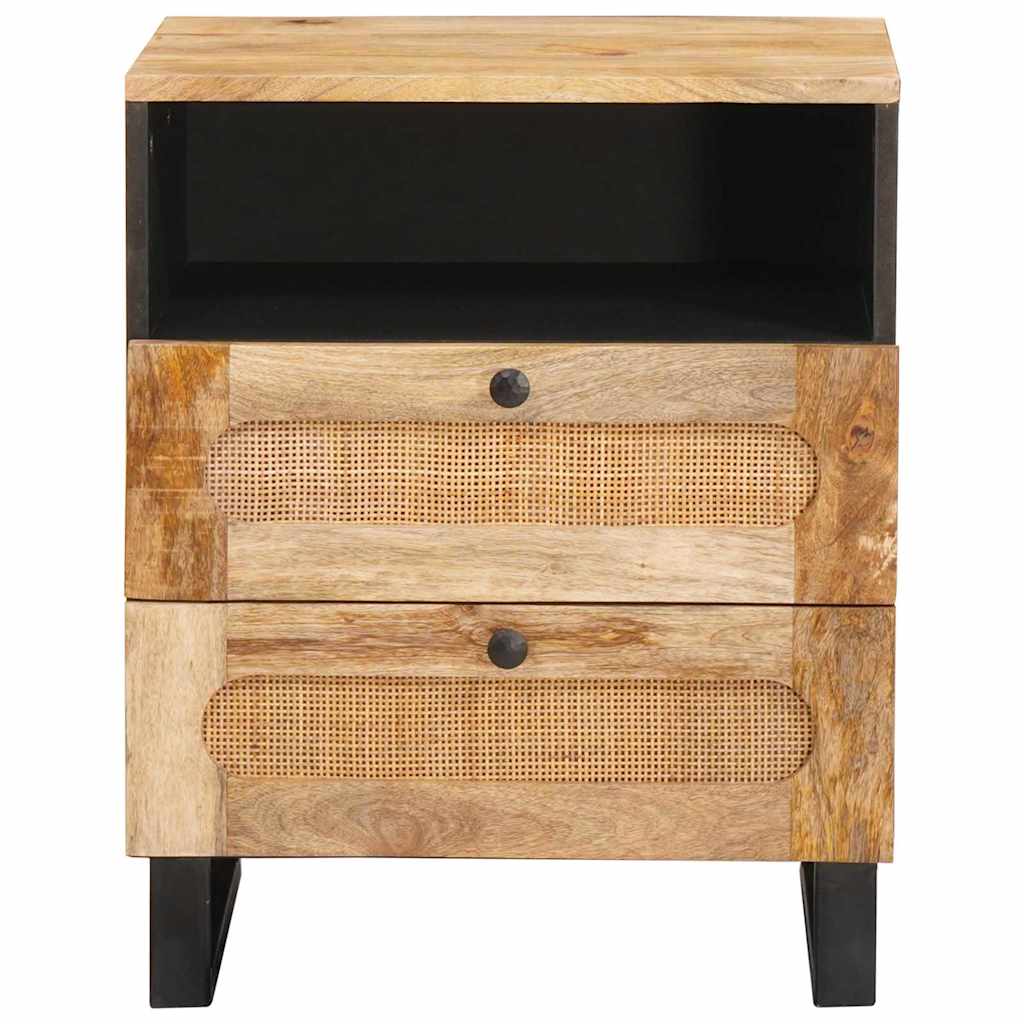 Armario de Noche Natural 50 x 33 x 62 cm Madera de mango maciza