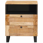 Armario de Noche Natural 50 x 33 x 62 cm Madera de mango maciza