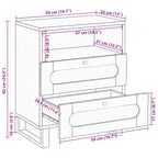 Armario de Noche Natural 50 x 33 x 62 cm Madera de mango maciza