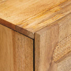 Armario de Noche Natural 50 x 33 x 60 cm Madera de mango maciza