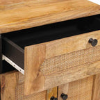 Armario de Noche Natural 50 x 33 x 60 cm Madera de mango maciza