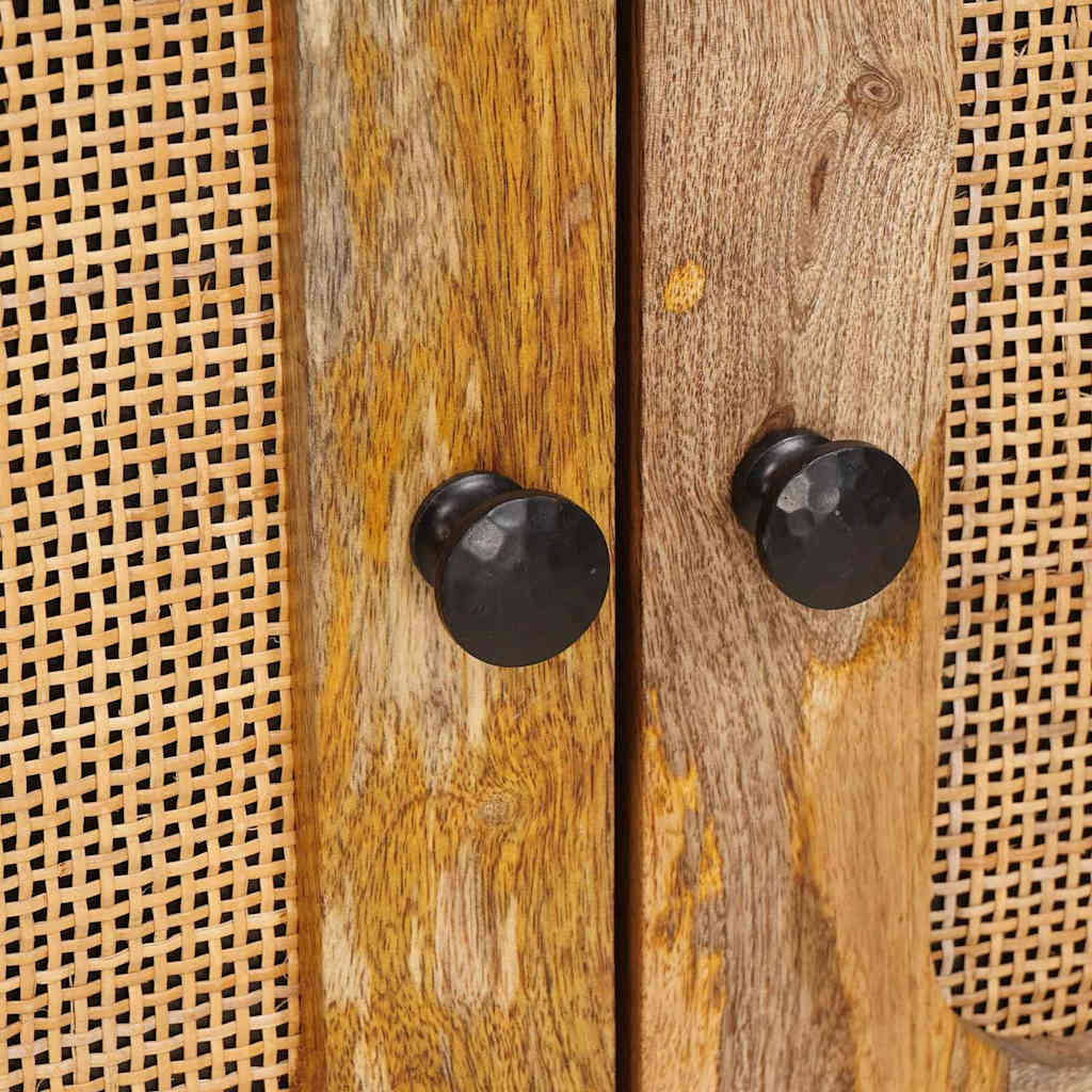 Armario de Noche Natural 50 x 33 x 60 cm Madera de mango maciza