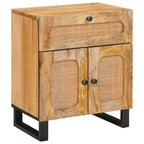 Armario de Noche Natural 50 x 33 x 60 cm Madera de mango maciza
