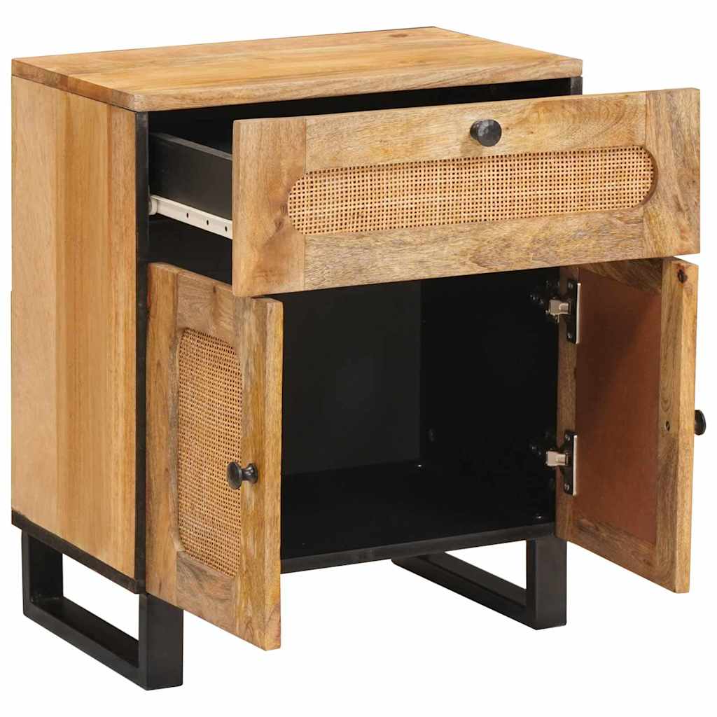 Armario de Noche Natural 50 x 33 x 60 cm Madera de mango maciza