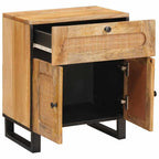 Armario de Noche Natural 50 x 33 x 60 cm Madera de mango maciza