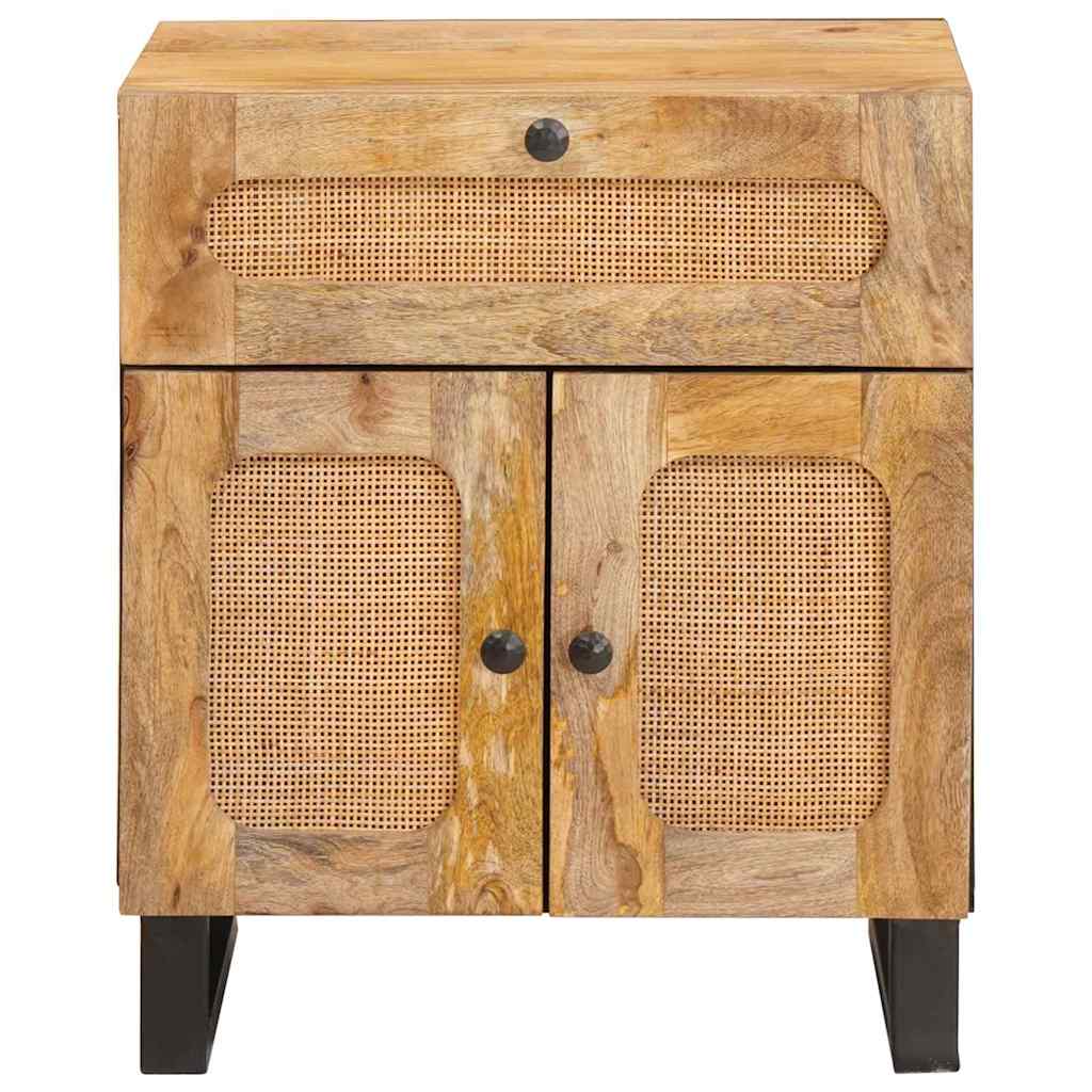 Armario de Noche Natural 50 x 33 x 60 cm Madera de mango maciza