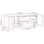 Mueble de TV Marrón 105 x 33 x 46 cm Madera de mango maciza