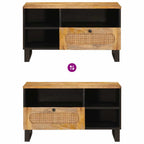 Mueble de TV Marrón 80 x 33 x 46 cm Madera de mango maciza