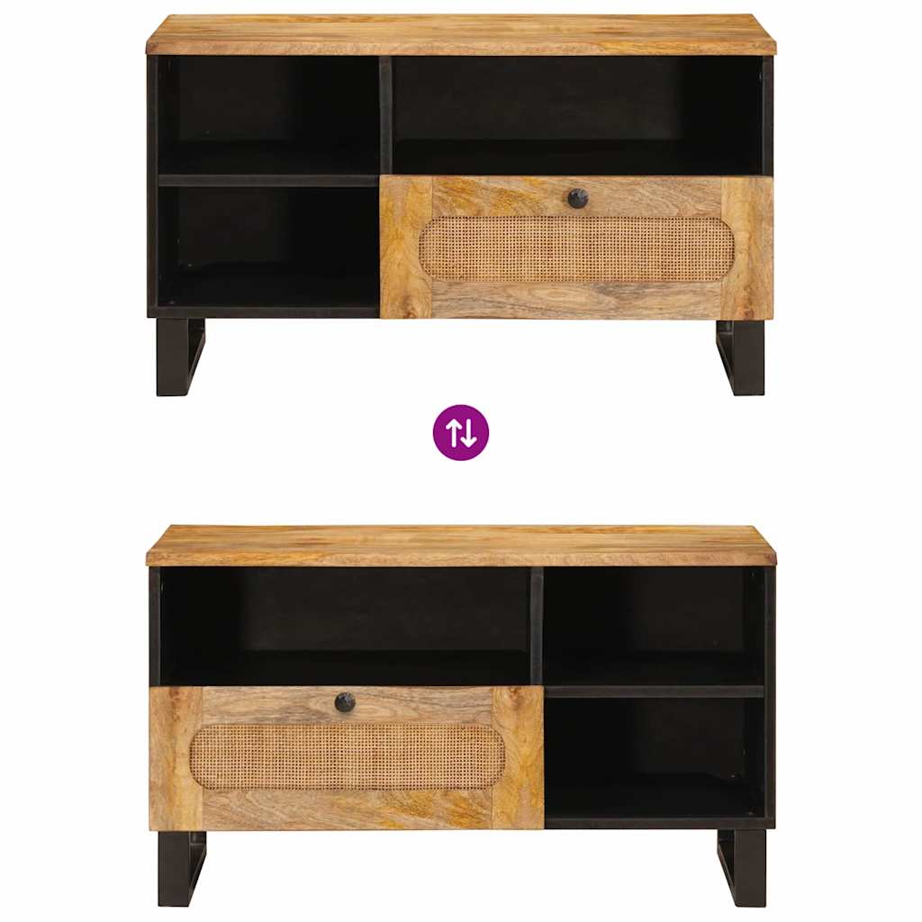 Mueble de TV Marrón 80 x 33 x 46 cm Madera de mango maciza
