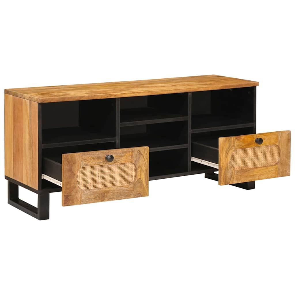 Mueble de TV Marrón 100 x 33 x 46 cm Madera de mango maciza
