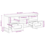 Mueble de TV Marrón 100 x 33 x 46 cm Madera de mango maciza