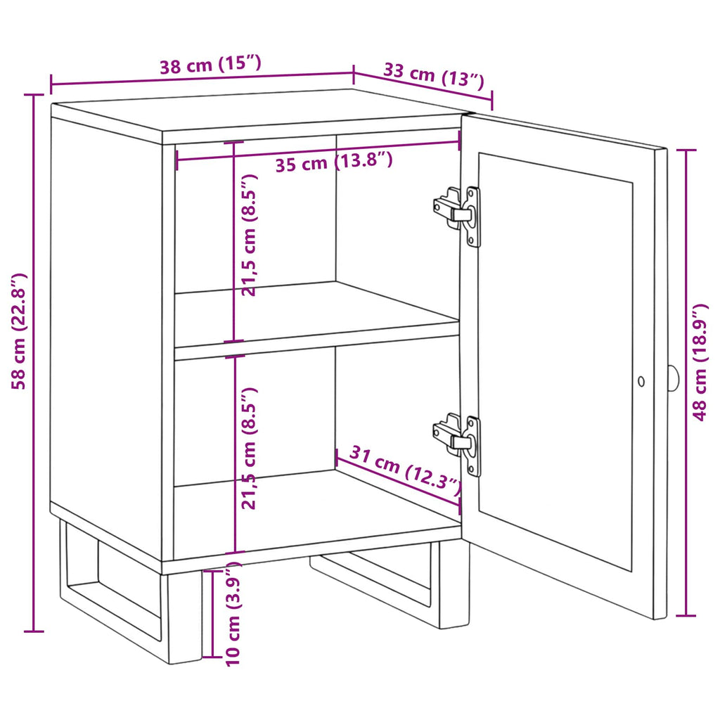 Mueble de Cuarto de Baño con estante Marrón 38 x 33 x 58 cm