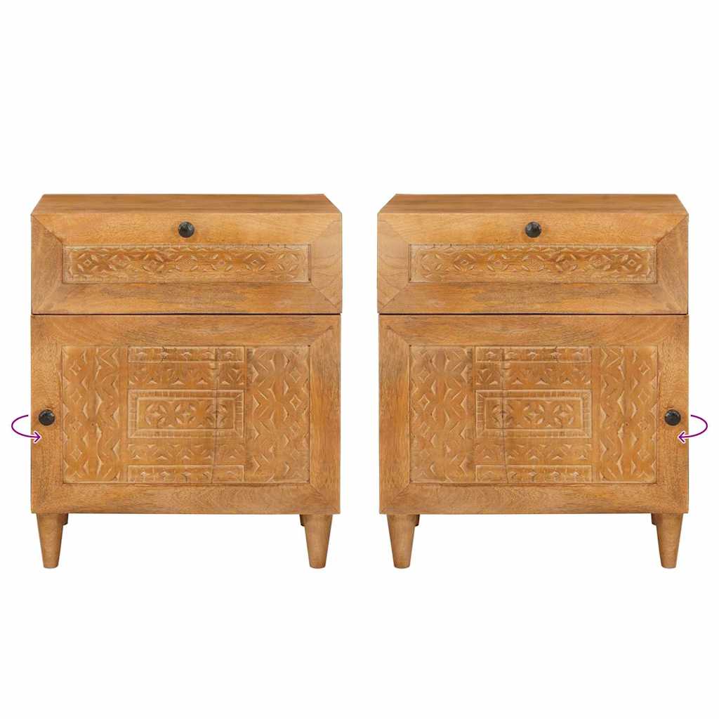 Mesa de noche Marrón Claro 50 x 33 x 60 cm Madera de ingeniería