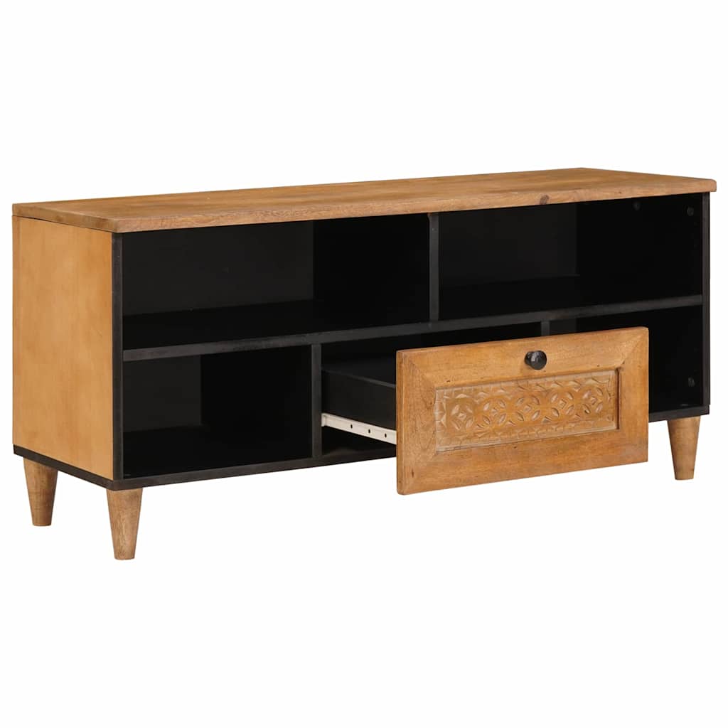 Mueble de TV con cajón 100 x 33 x 46 cm Madera de mango maciza