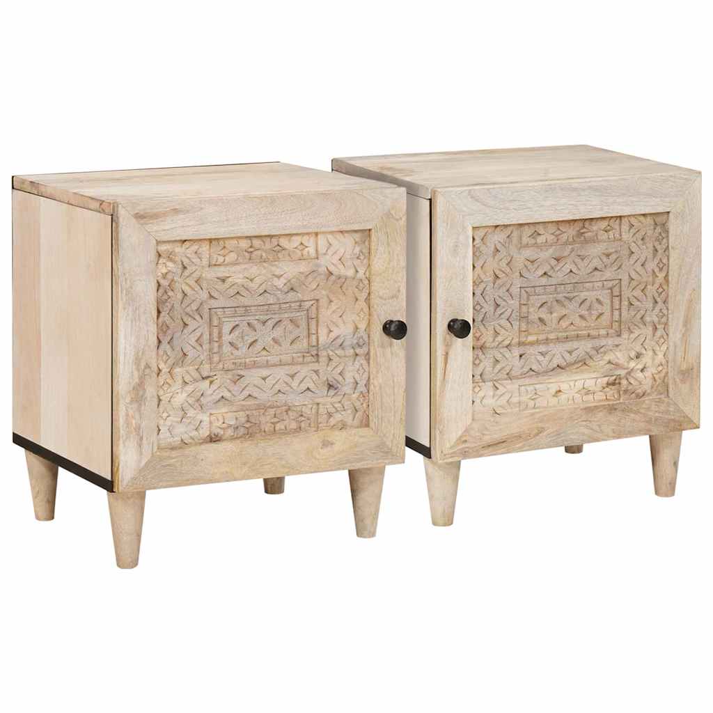 Mesa de noche 2 pcs Blanco 80 x 50 x 40 cm Madera de ingeniería