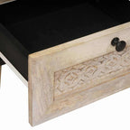 Mesa de noche Blanco 40 x 33 x 46 cm Madera de ingeniería