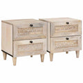 Mesa de noche 2 pcs Blanco 40 x 33 x 46 cm Madera de ingeniería