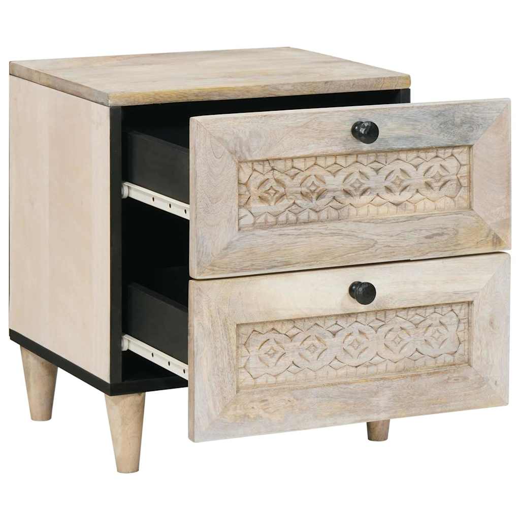 Mesa de noche 2 pcs Blanco 40 x 33 x 46 cm Madera de ingeniería