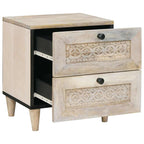 Mesa de noche 2 pcs Blanco 40 x 33 x 46 cm Madera de ingeniería
