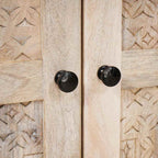Vitrina Blanco 60 x 33 x 75 cm madera maciza de mango