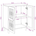 Vitrina Blanco 60 x 33 x 75 cm madera maciza de mango