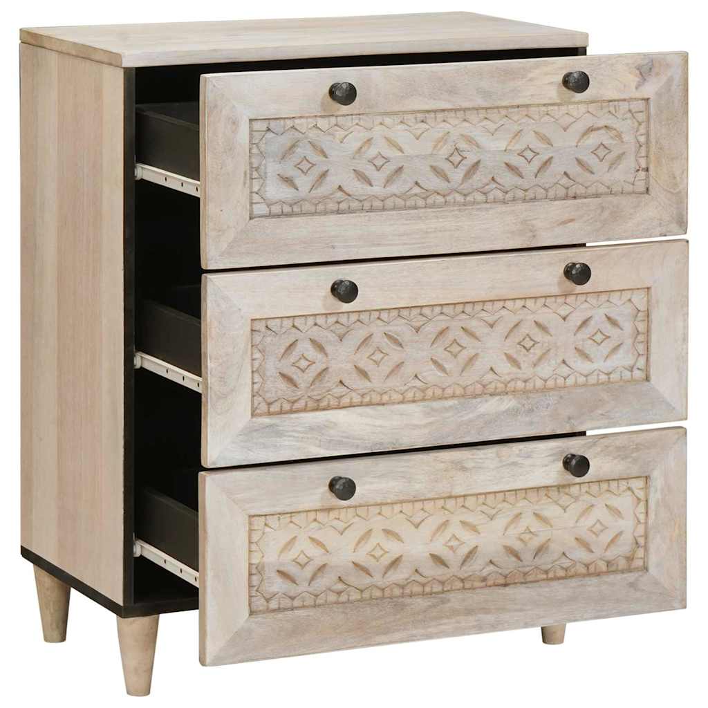 Vitrina Blanco 60 x 33 x 75 cm madera maciza de mango