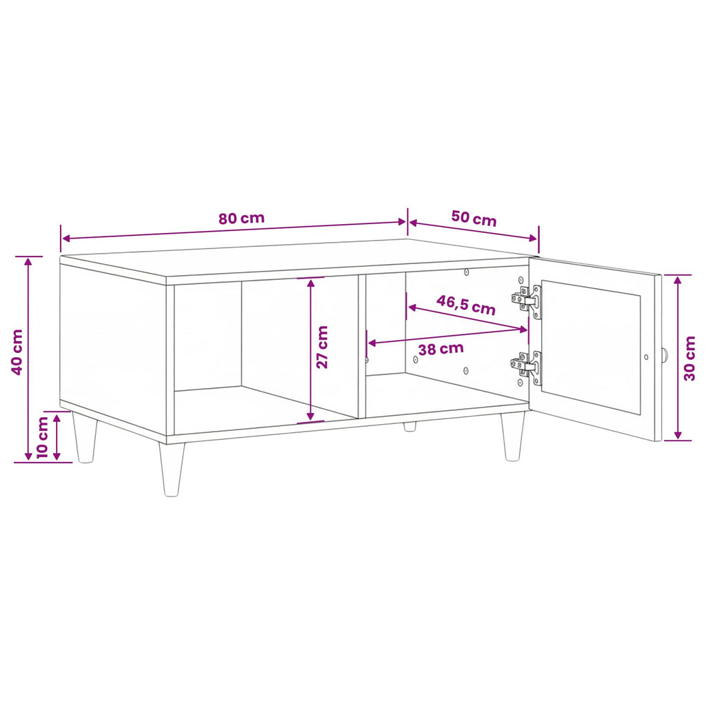 Mesa de centro Blanco 100 x 54 x 40 cm Madera de ingeniería