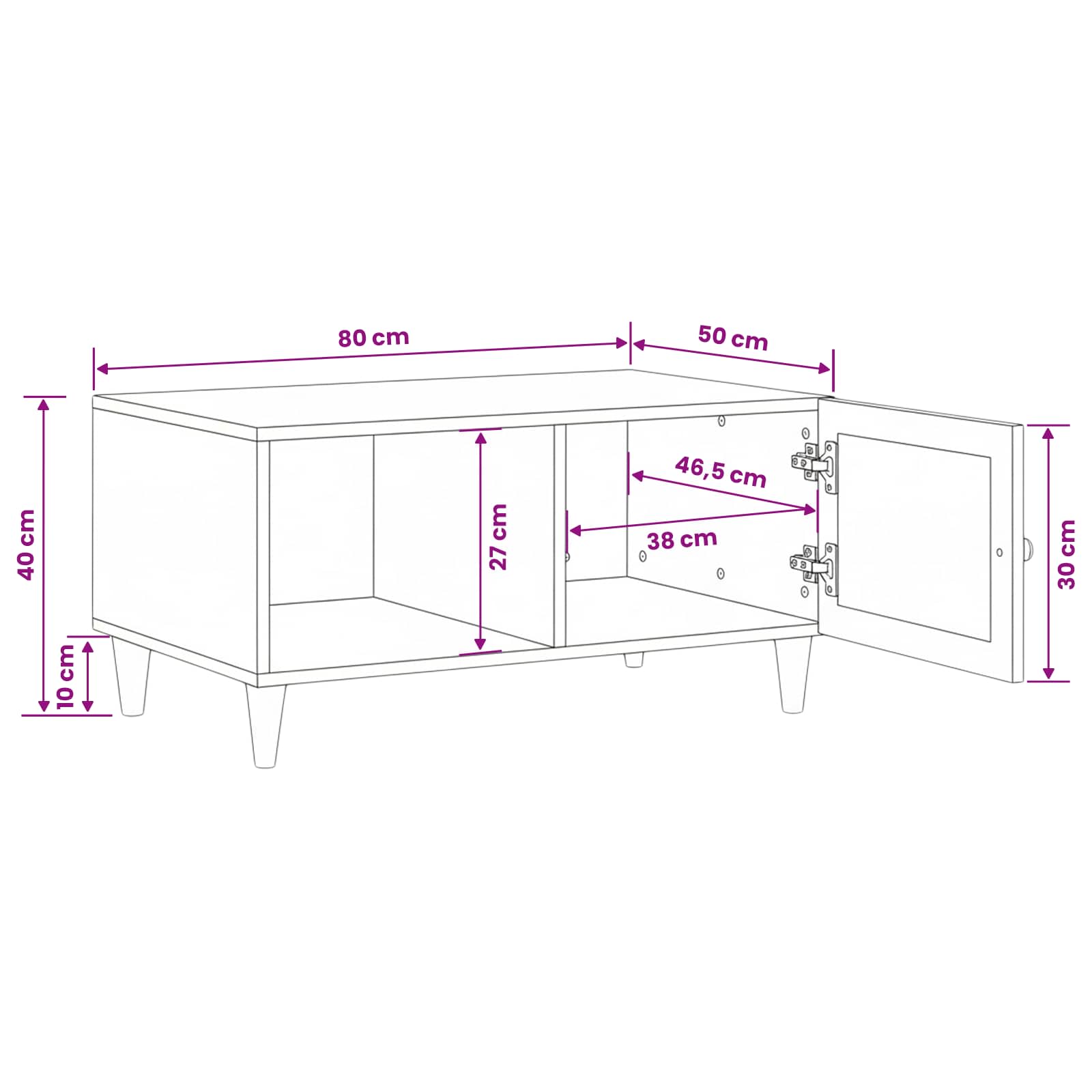 Mesa de centro Blanco 100 x 54 x 40 cm Madera de ingeniería