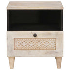 Mesa de noche Blanco 40 x 33 x 46 cm Madera de ingeniería