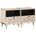 Mesa de noche 2 pcs Blanco 40 x 33 x 46 cm Madera de ingeniería