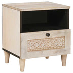 Mesa de noche 2 pcs Blanco 40 x 33 x 46 cm Madera de ingeniería