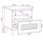 Mesa de noche 2 pcs Blanco 40 x 33 x 46 cm Madera de ingeniería
