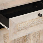 Mesa de noche Blanco 50 x 33 x 60 cm Madera de ingeniería