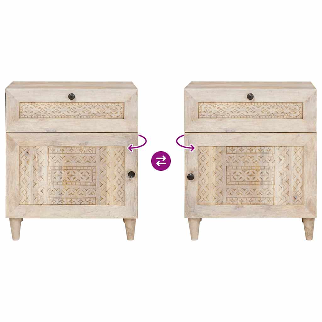 Mesa de noche Blanco 50 x 33 x 60 cm Madera de ingeniería