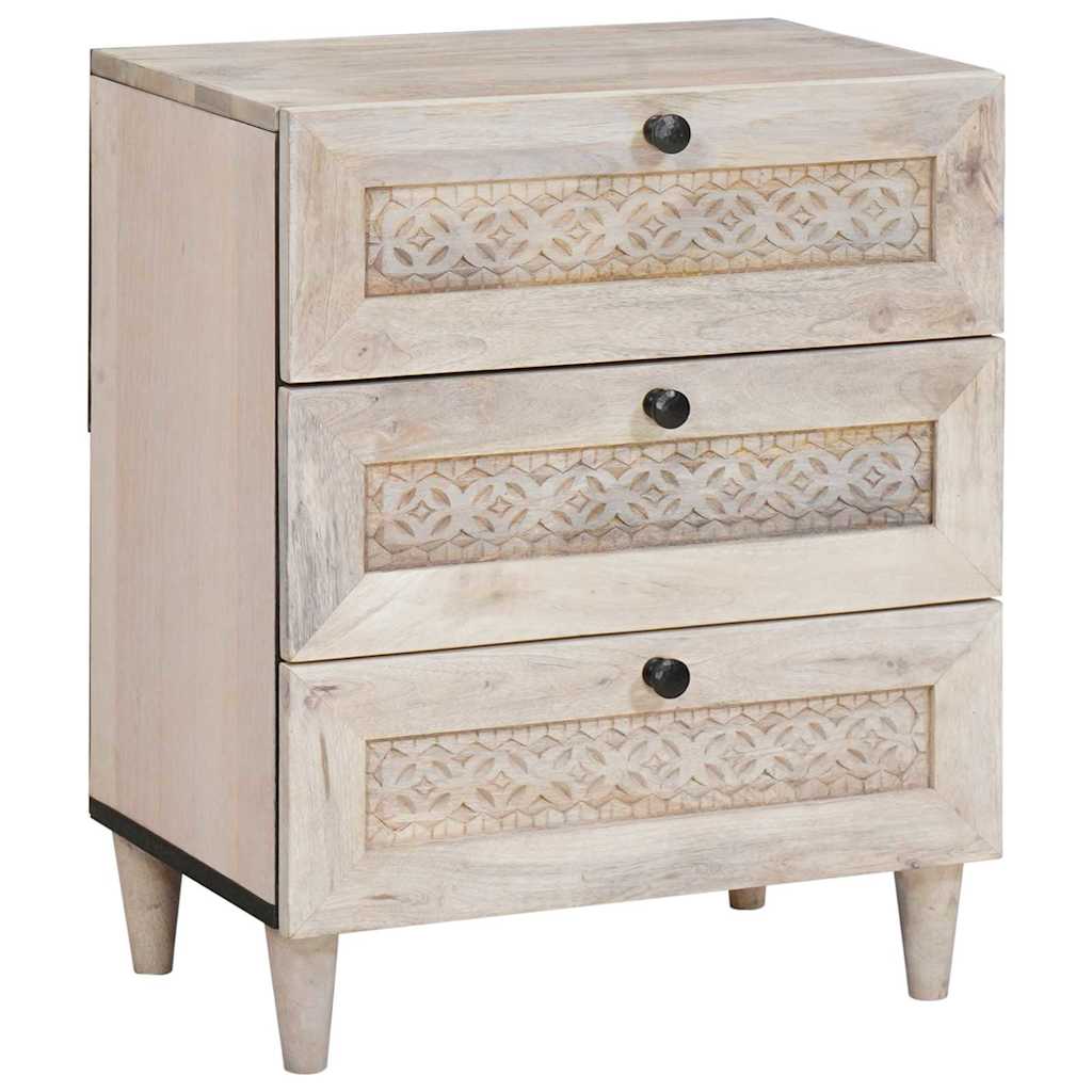 Mesa de noche Blanco 50 x 33 x 62 cm Madera de ingeniería