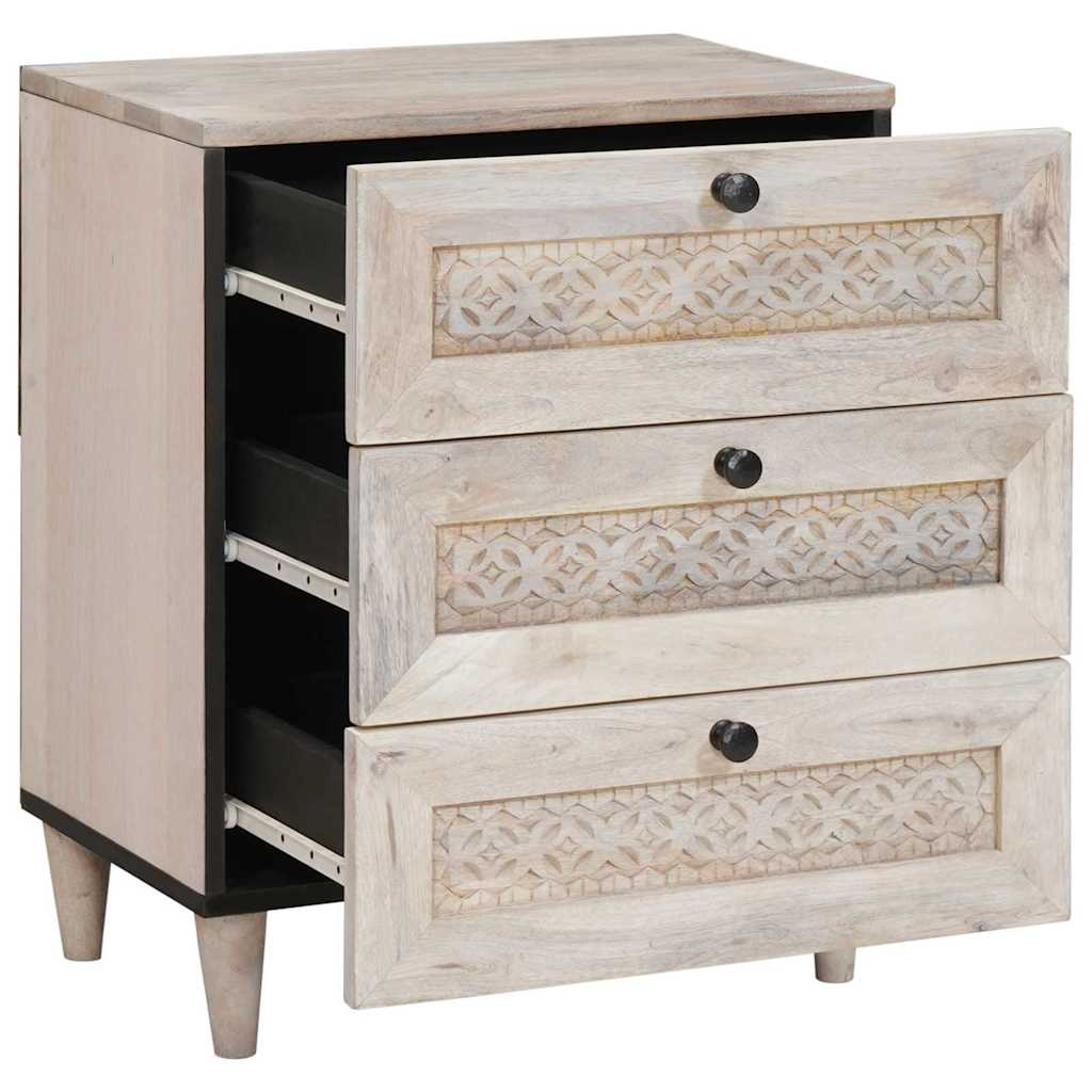 Mesa de noche Blanco 50 x 33 x 62 cm Madera de ingeniería
