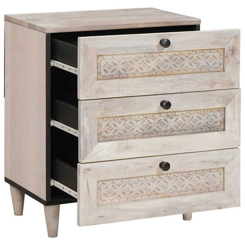 Mesa de noche Blanco 50 x 33 x 62 cm Madera de ingeniería