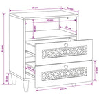 Mesa de noche Blanco 50 x 33 x 62 cm Madera de ingeniería