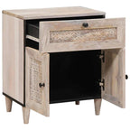 Mesa de noche Blanco 50 x 33 x 60 cm Madera de ingeniería