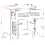 Mesa de noche Blanco 50 x 33 x 60 cm Madera de ingeniería