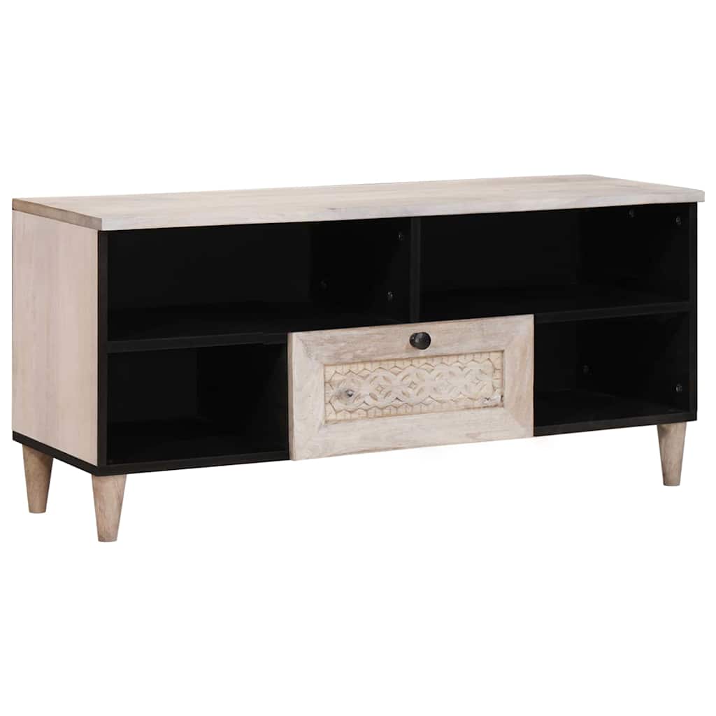 Mueble de TV con cajón 100 x 33 x 46 cm Madera de mango maciza