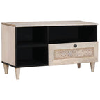 Mueble de TV con cajón 80 x 33 x 46 cm Madera de mango maciza