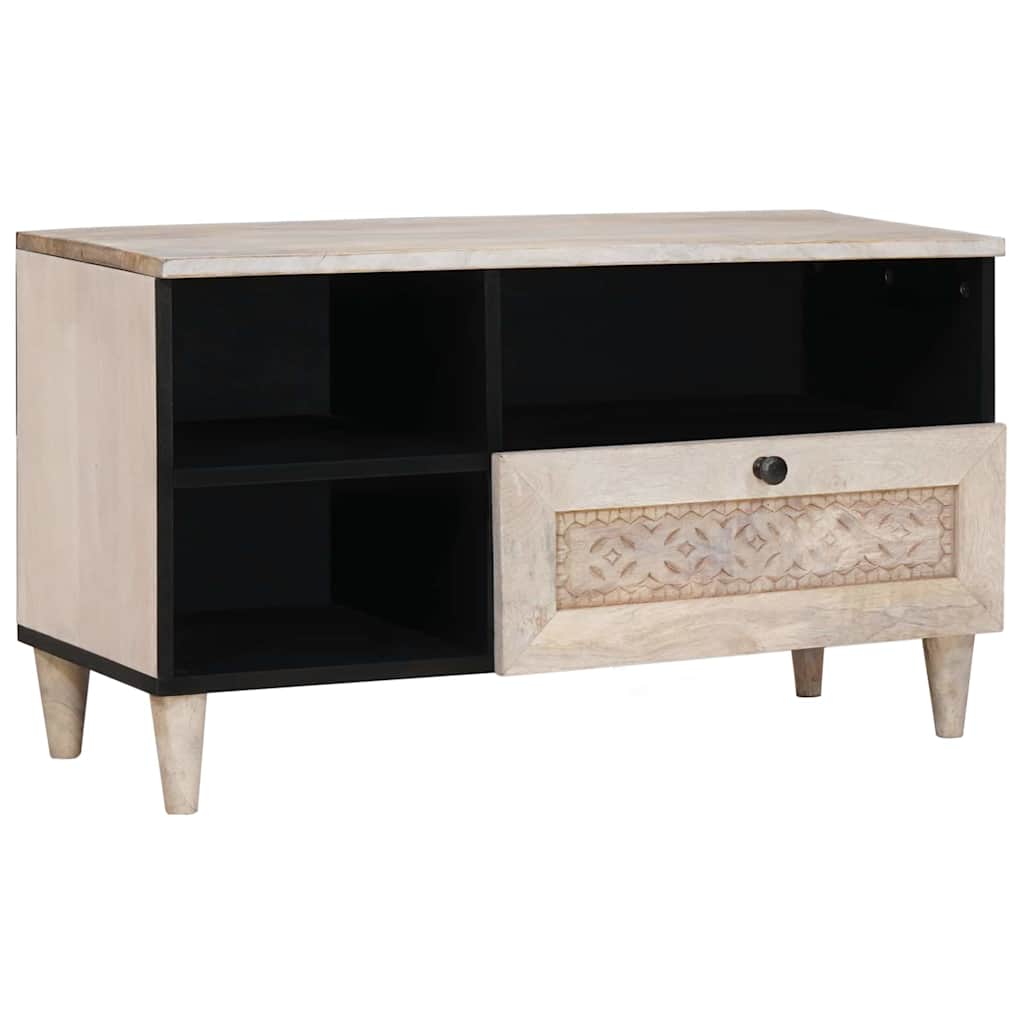 Mueble de TV con cajón 80 x 33 x 46 cm Madera de mango maciza