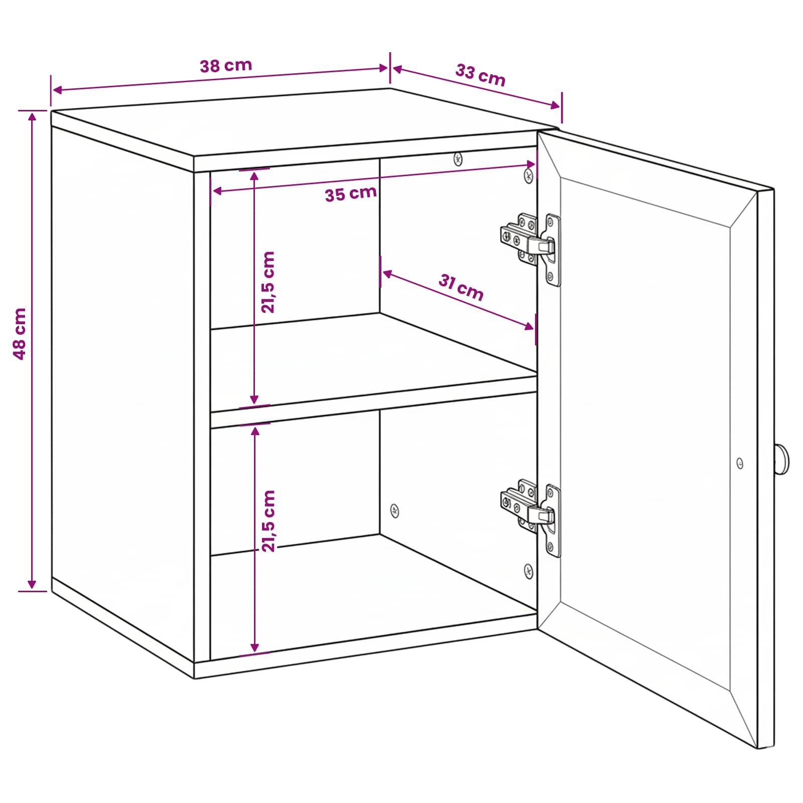 Mueble de Cuarto de Baño 38 x 33 x 48 cm Madera de ingeniería