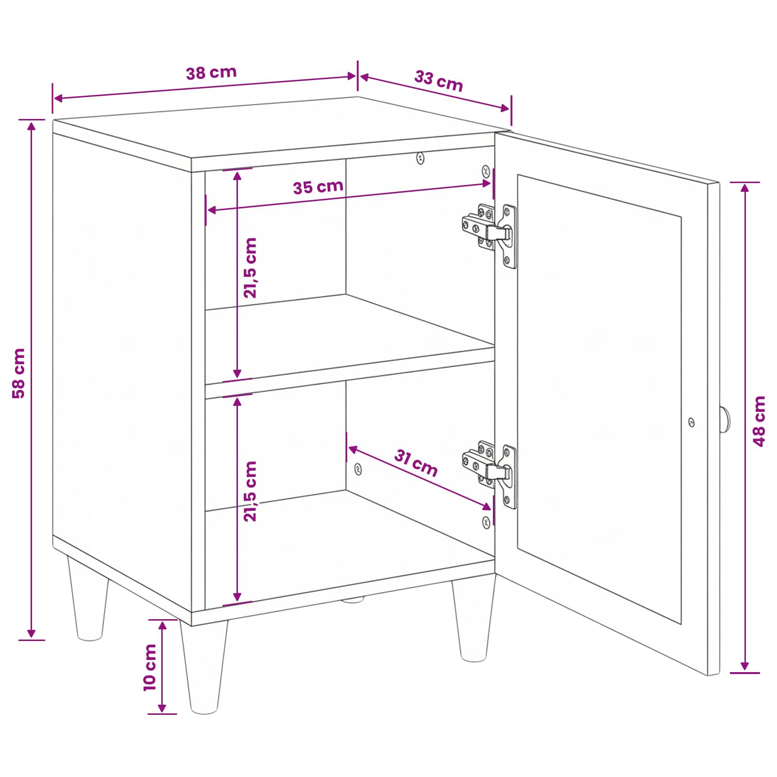 Mueble de Cuarto de Baño 38 x 33 x 58 cm Madera de ingeniería