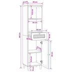 Mueble de Cuarto de Baño 38 x 33 x 160 cm Madera de ingeniería