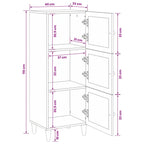 Alacena Blanco 40 x 33 x 110 cm madera maciza de mango
