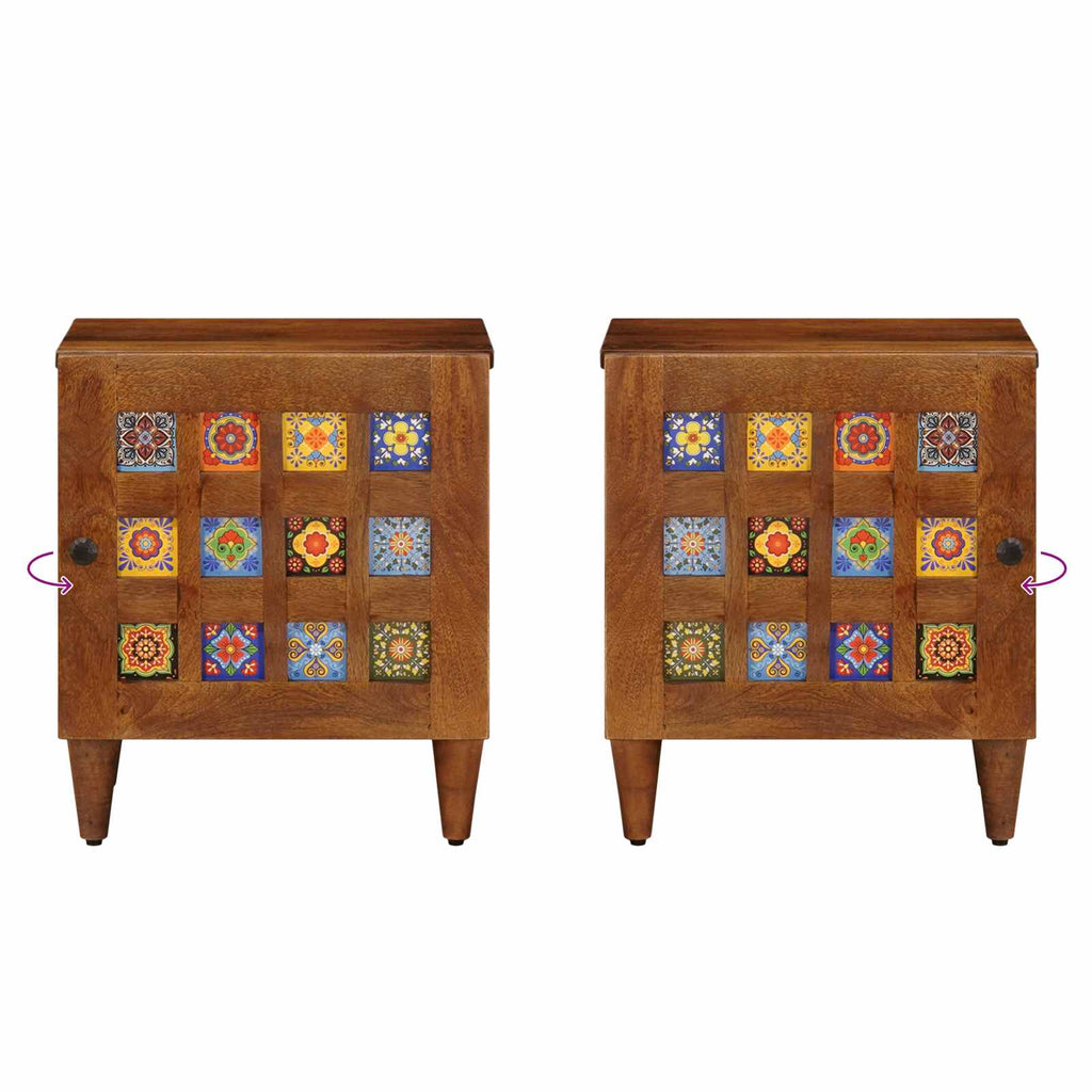 Armario de Noche 2 pcs Marrón 40 x 33 x 46 cm