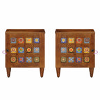 Armario de Noche 2 pcs Marrón 40 x 33 x 46 cm