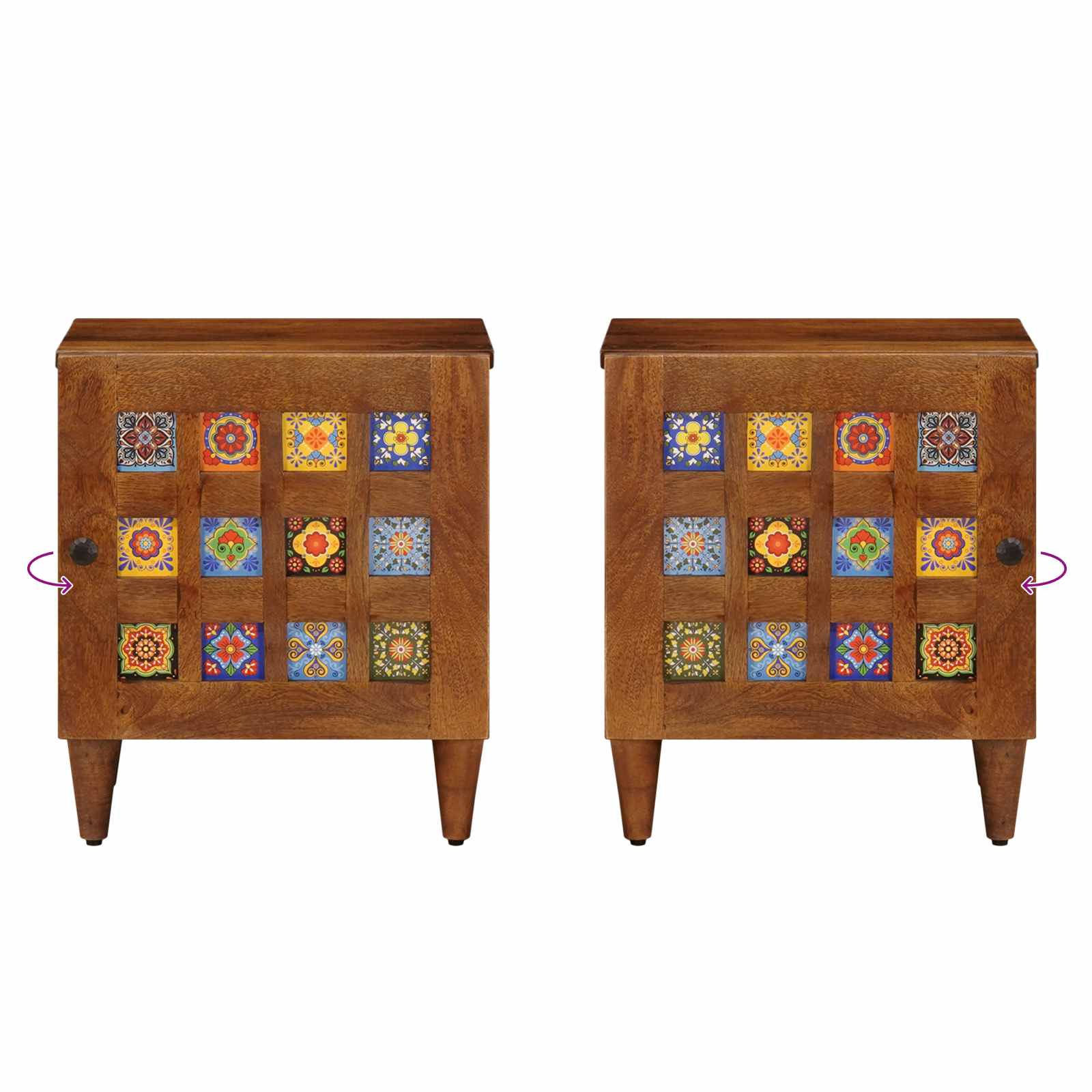 Armario de Noche 2 pcs Marrón 40 x 33 x 46 cm